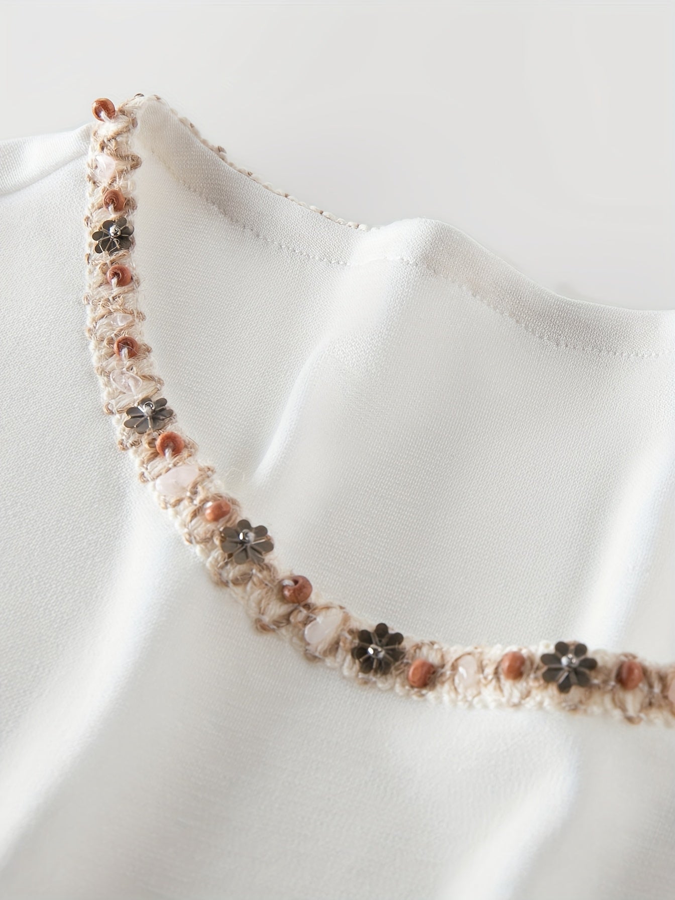 Elegant Waist Tie T-Shirt XWI Women's Elegant Short Sleeve T-Shirt | Spring Summer Casual Top with Waist Tie-Belt Detail, Semi-Sheer Round Neck, H-Line Fit, Machine Washable