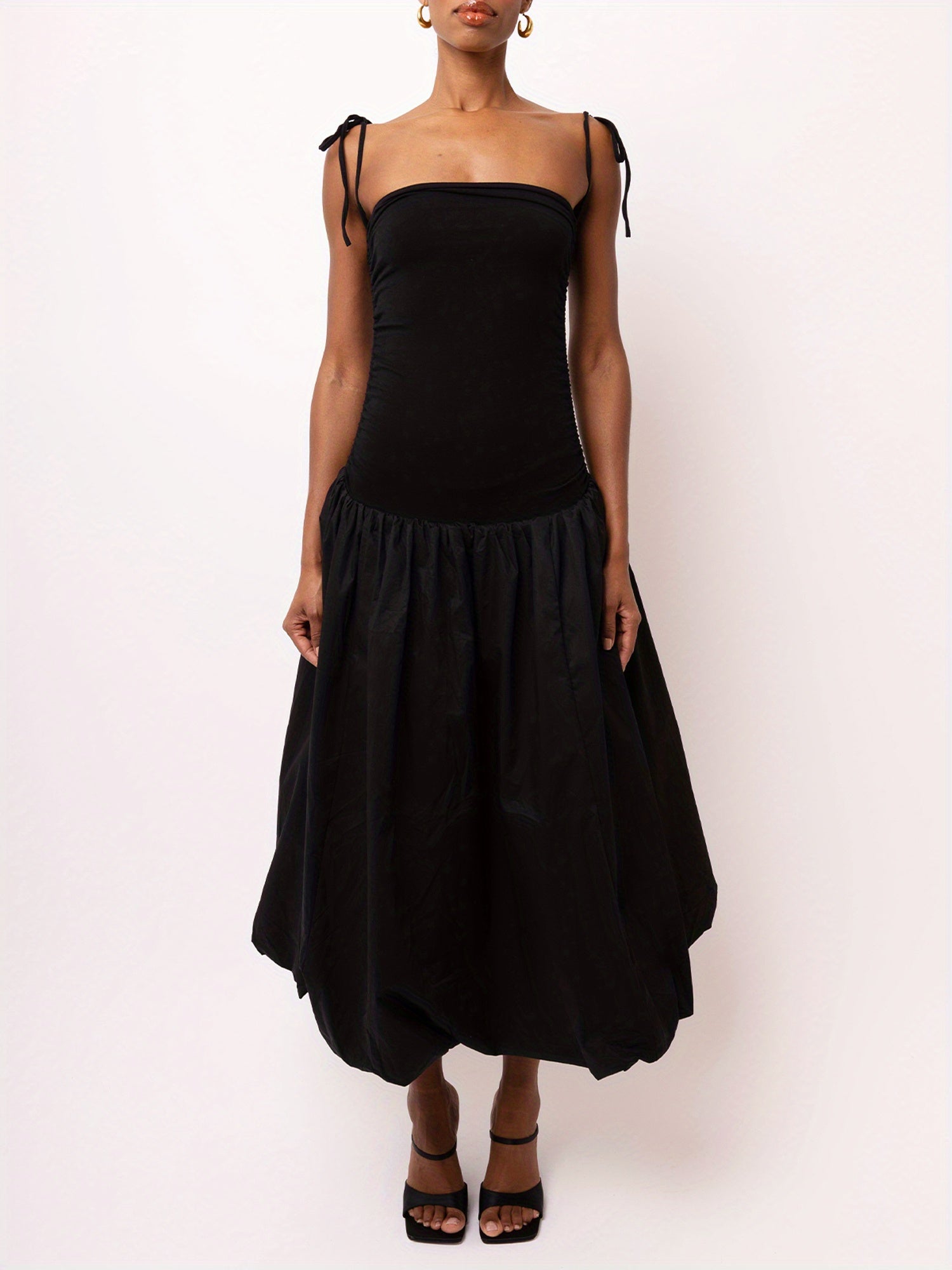 Elegant Women's Red Maxi Cami Dress - Flowy, Sleeveless with Spaghetti Straps, Boho Style, Solid Color, Polyester Blend, Machine Washable