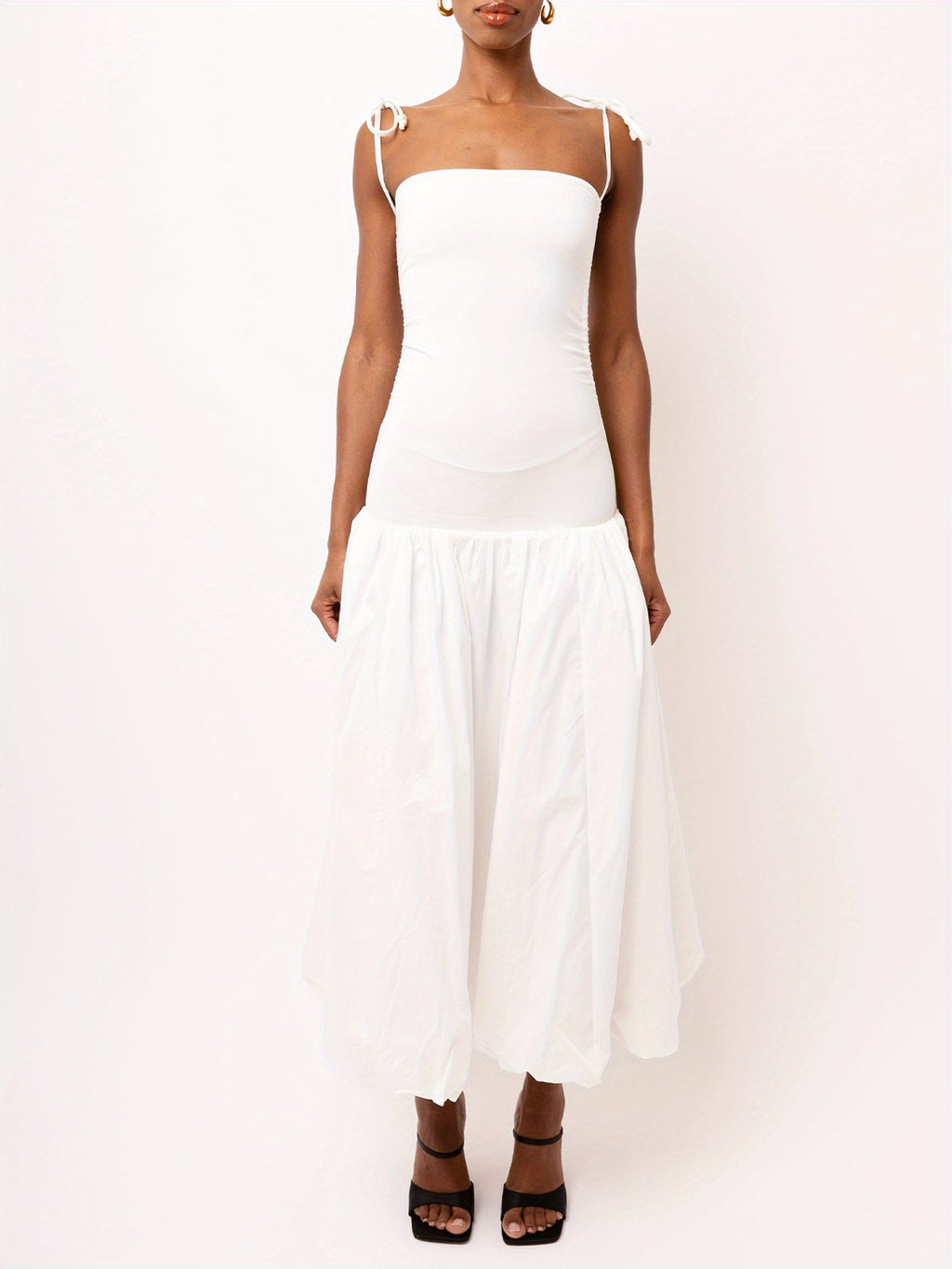 Elegant Women's Red Maxi Cami Dress - Flowy, Sleeveless with Spaghetti Straps, Boho Style, Solid Color, Polyester Blend, Machine Washable