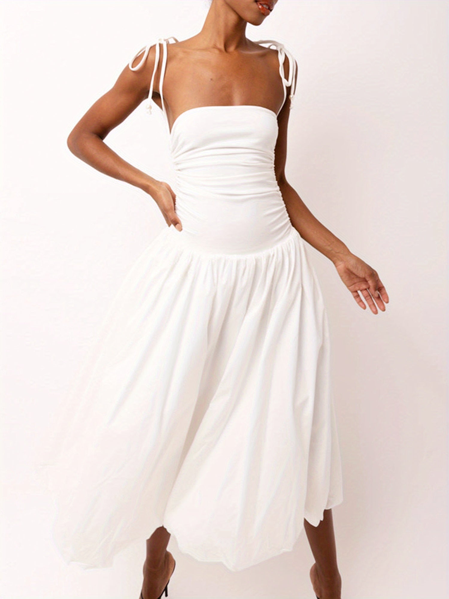 Elegant Women's Red Maxi Cami Dress - Flowy, Sleeveless with Spaghetti Straps, Boho Style, Solid Color, Polyester Blend, Machine Washable