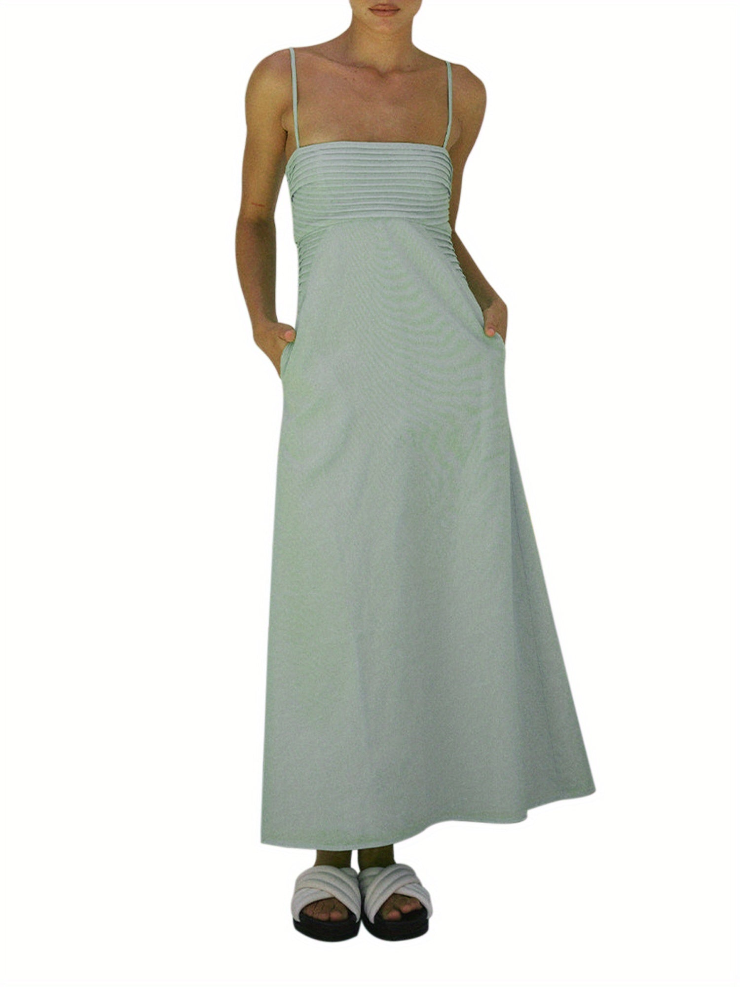 1pc Boho Chic Off-Shoulder Slingback Midi Dress for Women - Polyester Knit Fabric, Fruit & Vegetable Print, Sleeveless with Spaghetti Straps, Backless Design, Casual Summer Beachwear