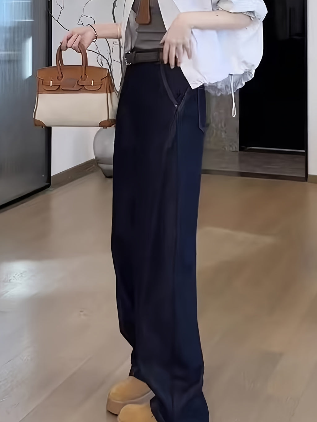 Women'S Oversized Y2K Destroyed Denim Jeans - 90s Inspired Wide Leg with Artistic Tears, Stretch Comfort Fabric & Cropped Length, Casual Streetwear Style for All Seasons