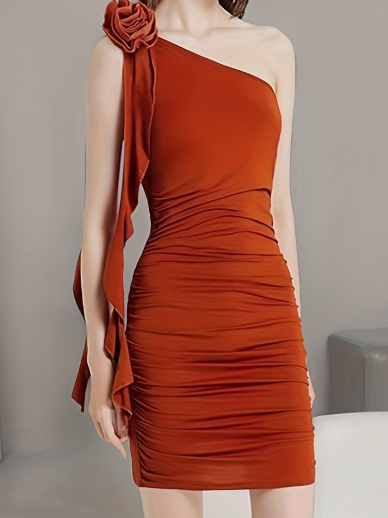 Women's Cocktail Mini Dresses - One Shoulder Sleeveless Bodycon Dress For Women Party Dress