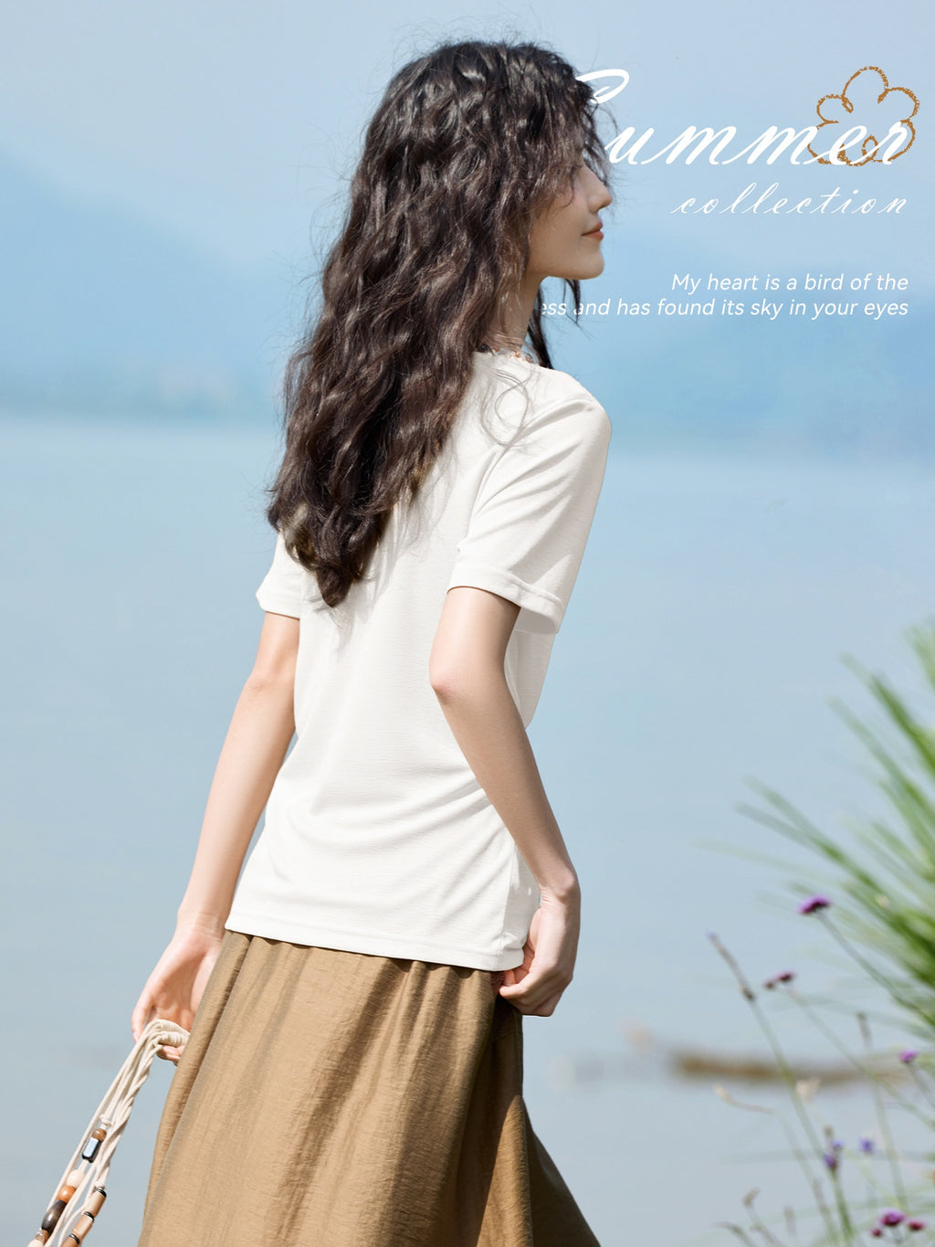 Elegant Waist Tie T-Shirt XWI Women's Elegant Short Sleeve T-Shirt | Spring Summer Casual Top with Waist Tie-Belt Detail, Semi-Sheer Round Neck, H-Line Fit, Machine Washable