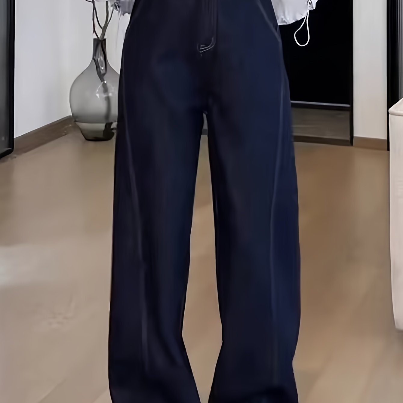 Women'S Oversized Y2K Destroyed Denim Jeans - 90s Inspired Wide Leg with Artistic Tears, Stretch Comfort Fabric & Cropped Length, Casual Streetwear Style for All Seasons